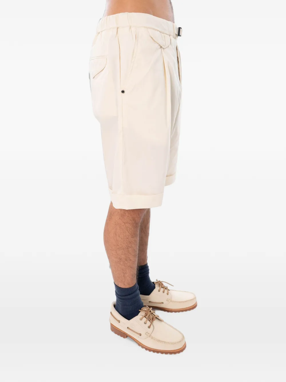 White Sand belted pleated shorts Beige