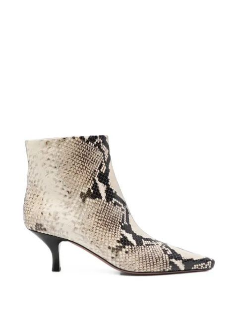 Paris Texas Rose snake-effect leather ankle boots