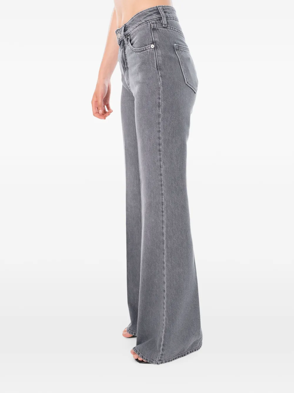 Cycle Flaire jeans met stonewashed-effect Grijs
