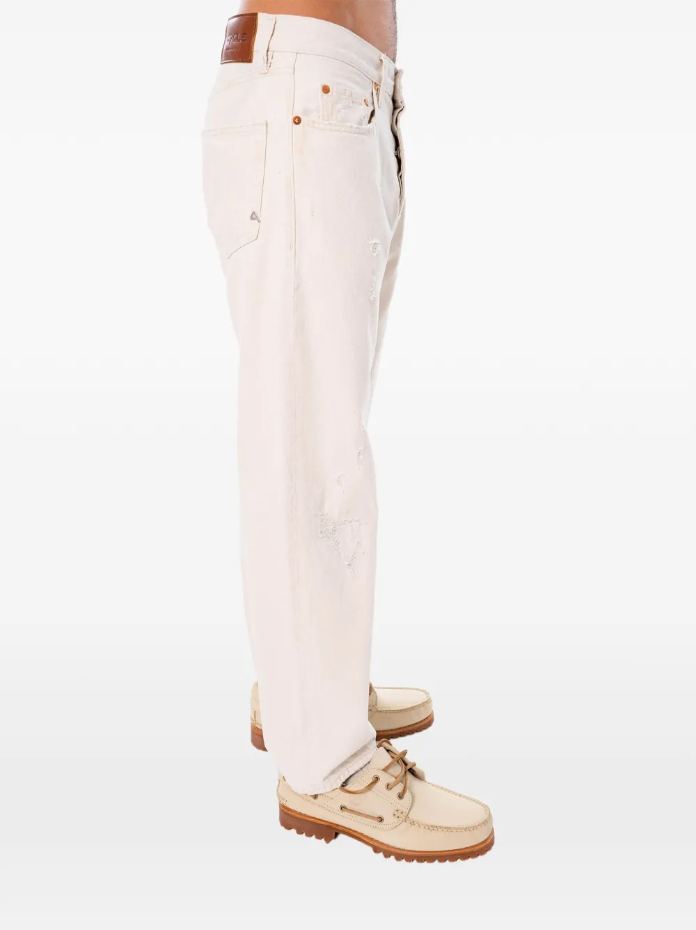 Cycle Legend gerafelde jeans met vervaagd effect Beige