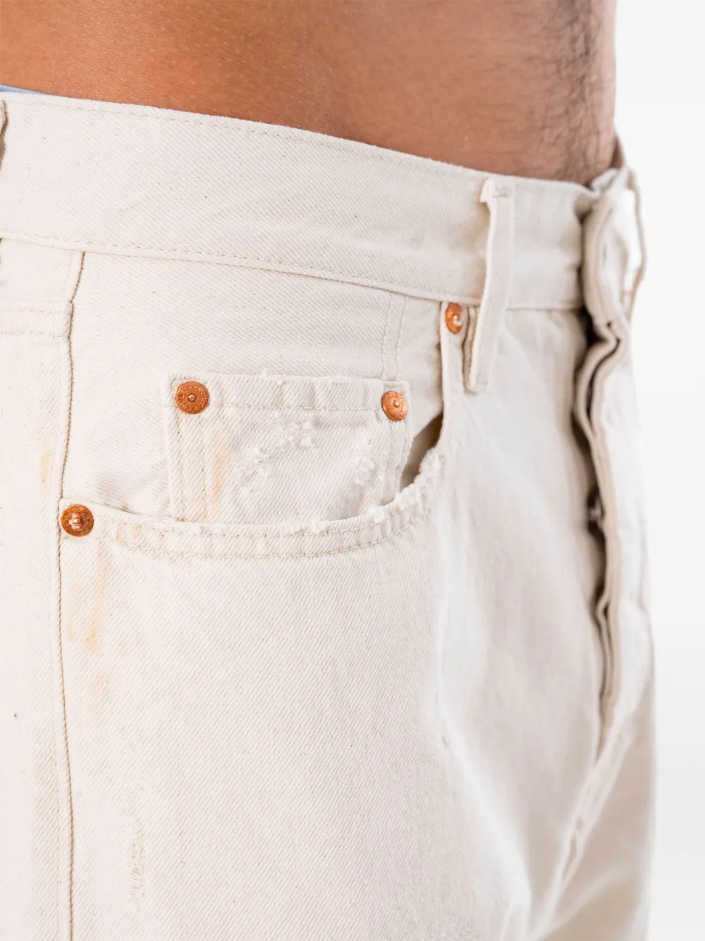 Cycle Legend gerafelde jeans met vervaagd effect Beige