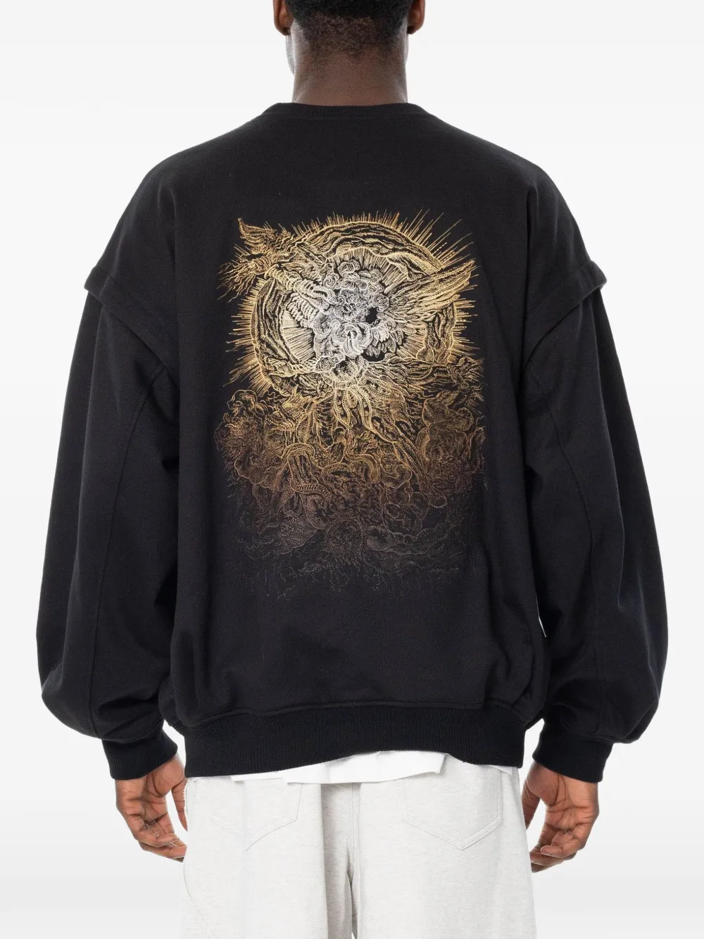 SONGZIO Sweater met borduurwerk en gelaagd effect Zwart