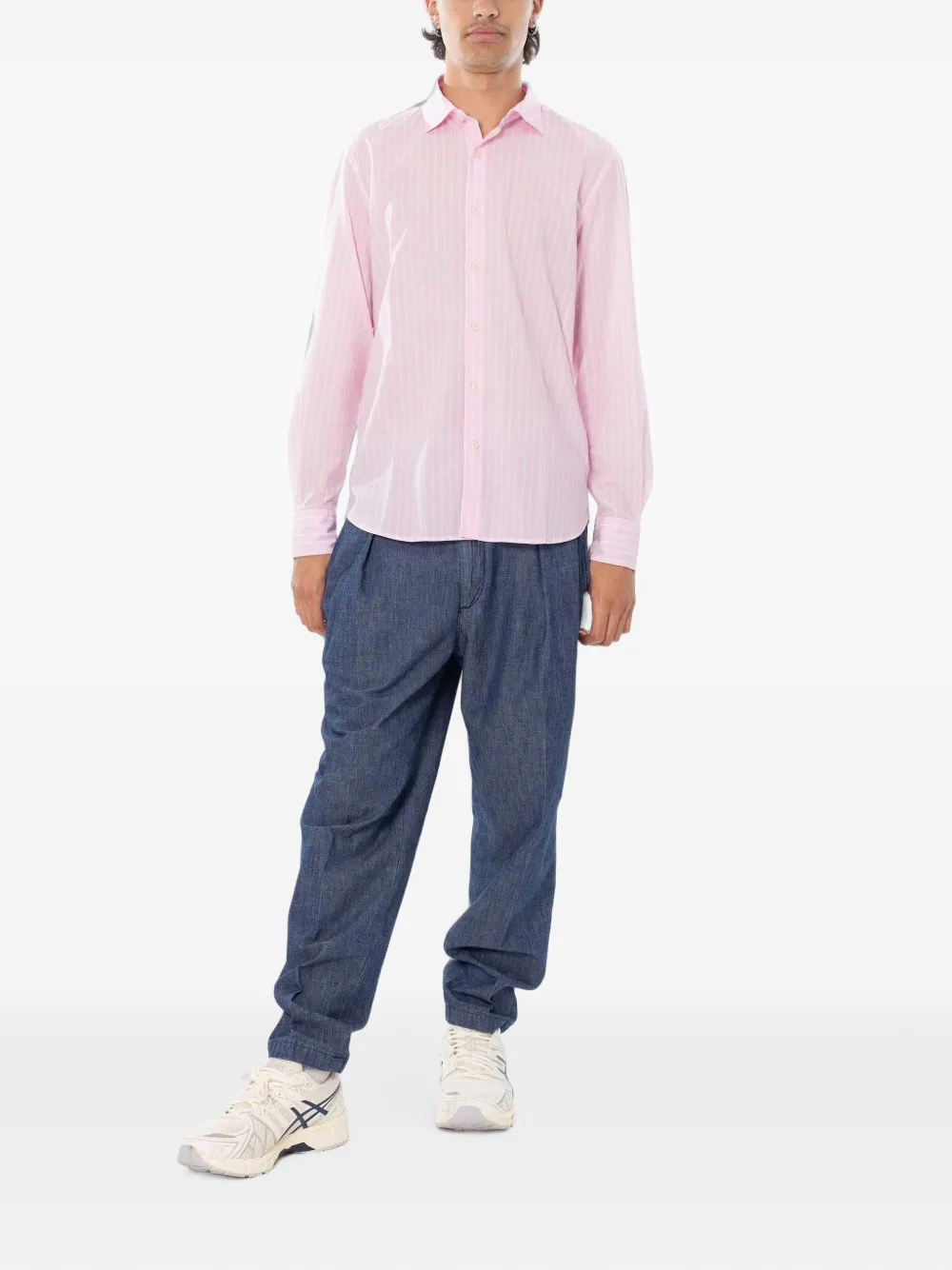 MC2 Saint Barth striped cotton-voile shirt Roze