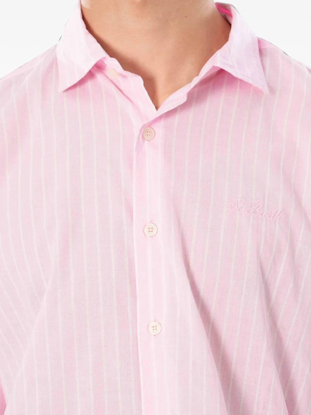 MC2 Saint Barth striped cotton-voile shirt Roze