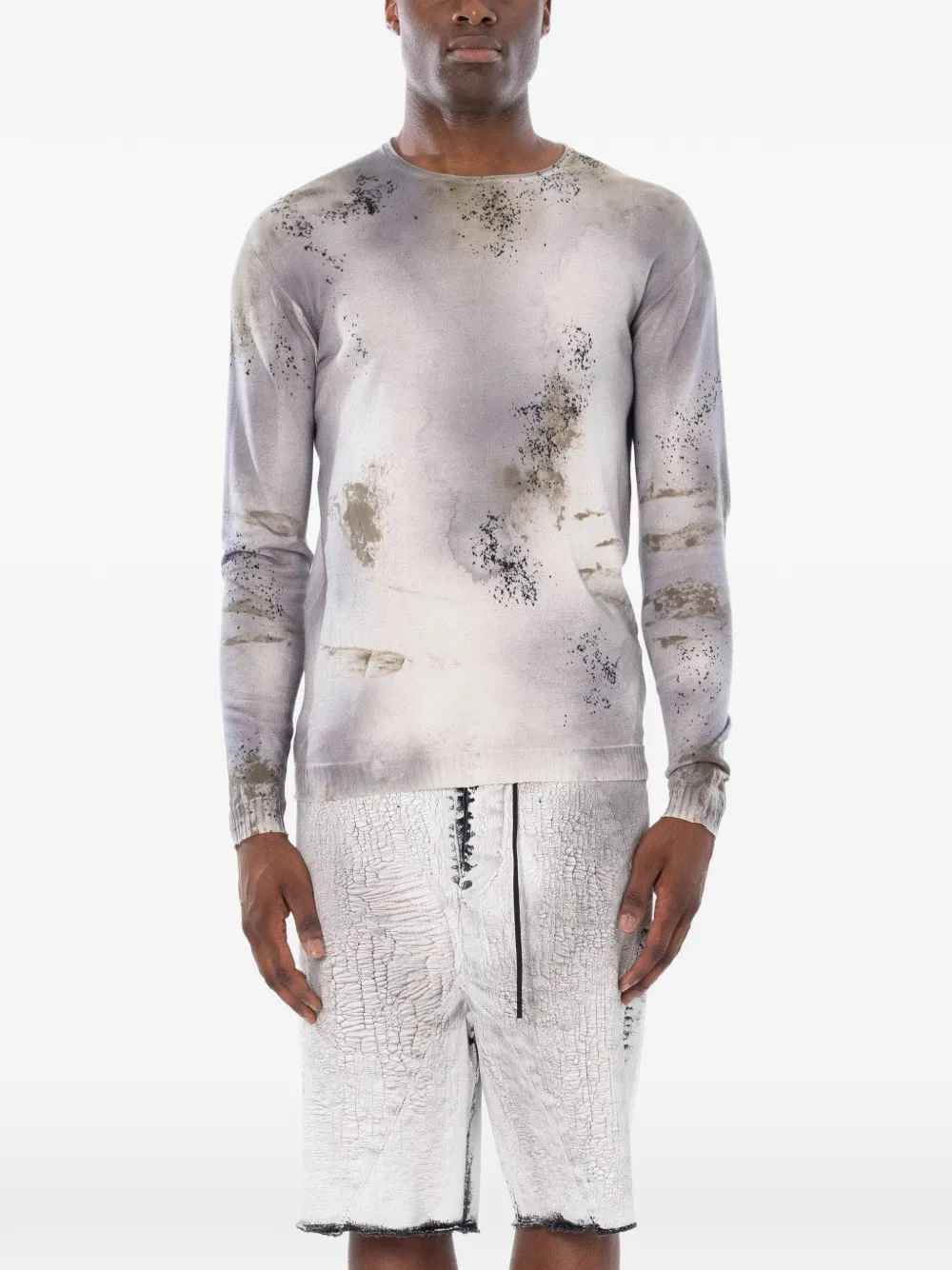 Md75 Long-sleeve Hand-treated Sweater In Multi