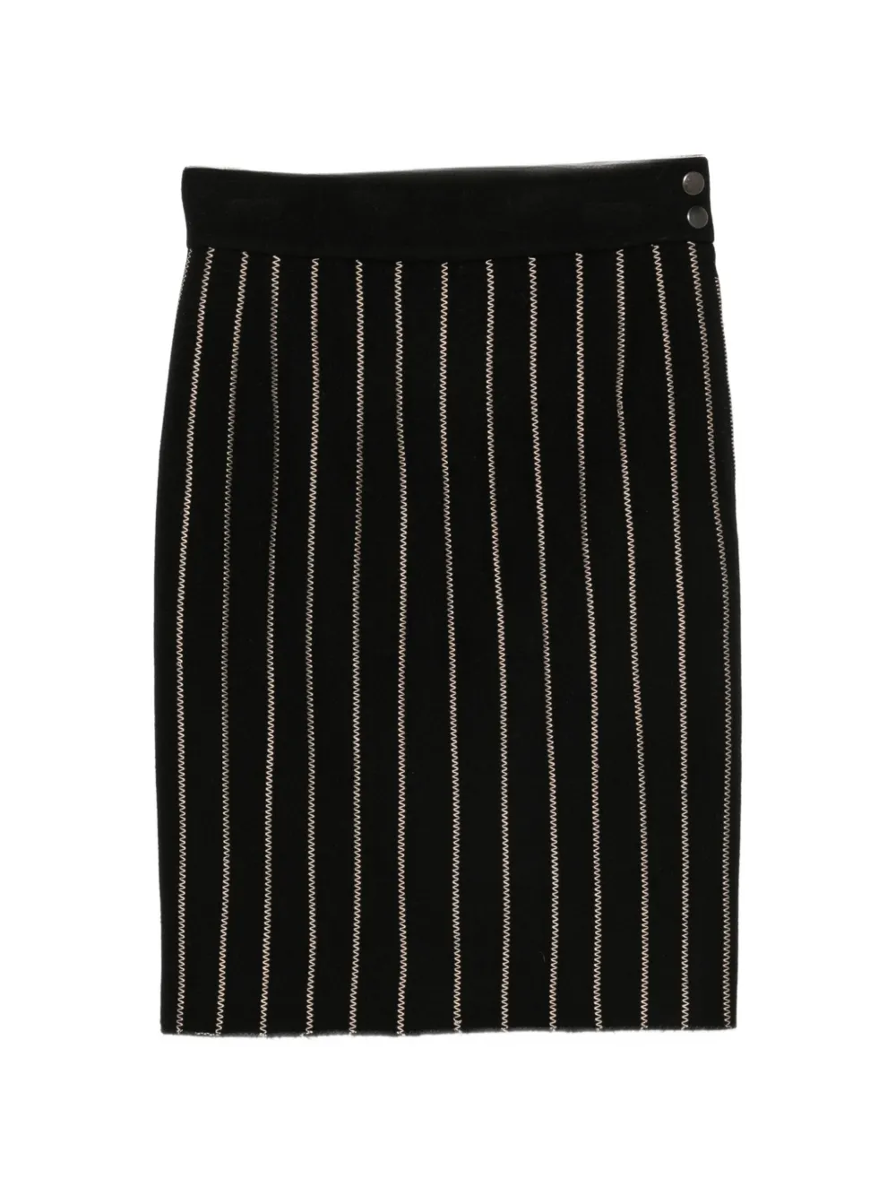 Fendi Pre-Owned 2000s zigzag-stitch skirt - Nero