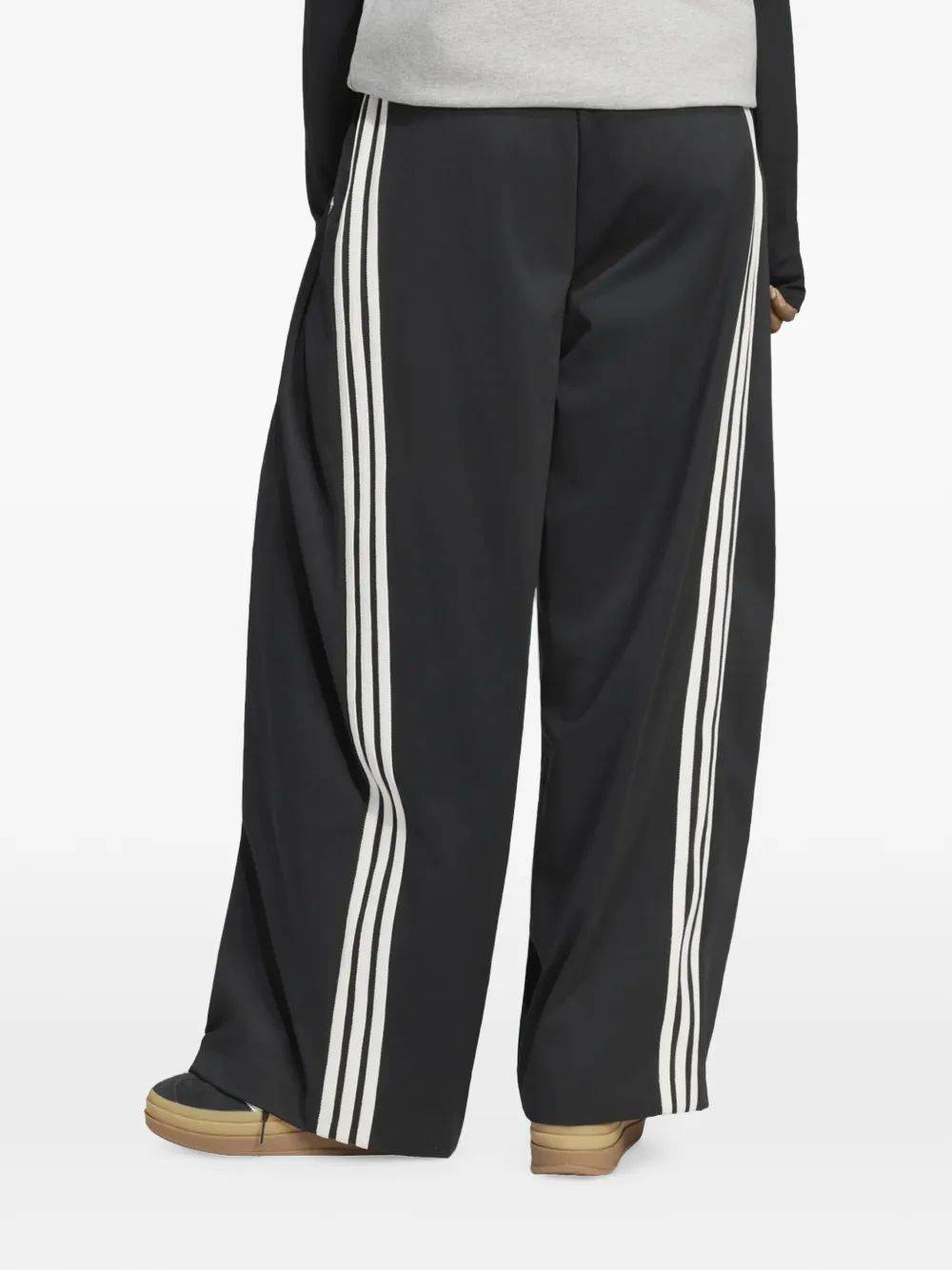 adidas pleated side-stripe trousers Zwart