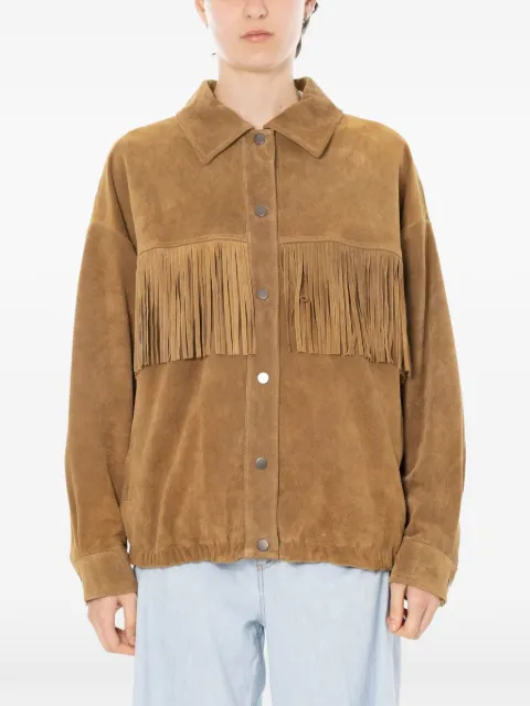 VICOLO fringe-detail suede jacket