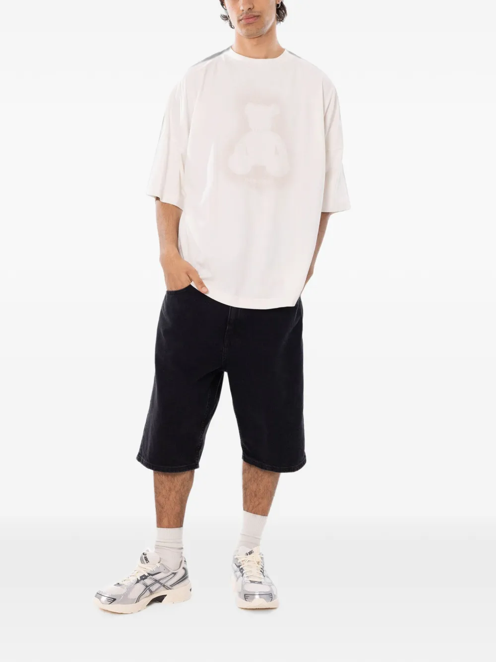Palm Angels Spray Bear katoenen T-shirt Wit