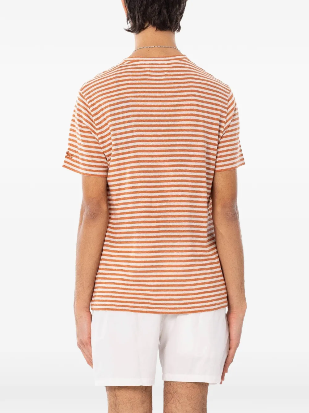 MC2 Saint Barth Dover gestreept T-shirt met korte mouwen Oranje