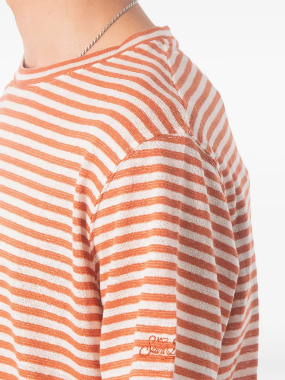 MC2 Saint Barth Dover gestreept T-shirt met korte mouwen Oranje