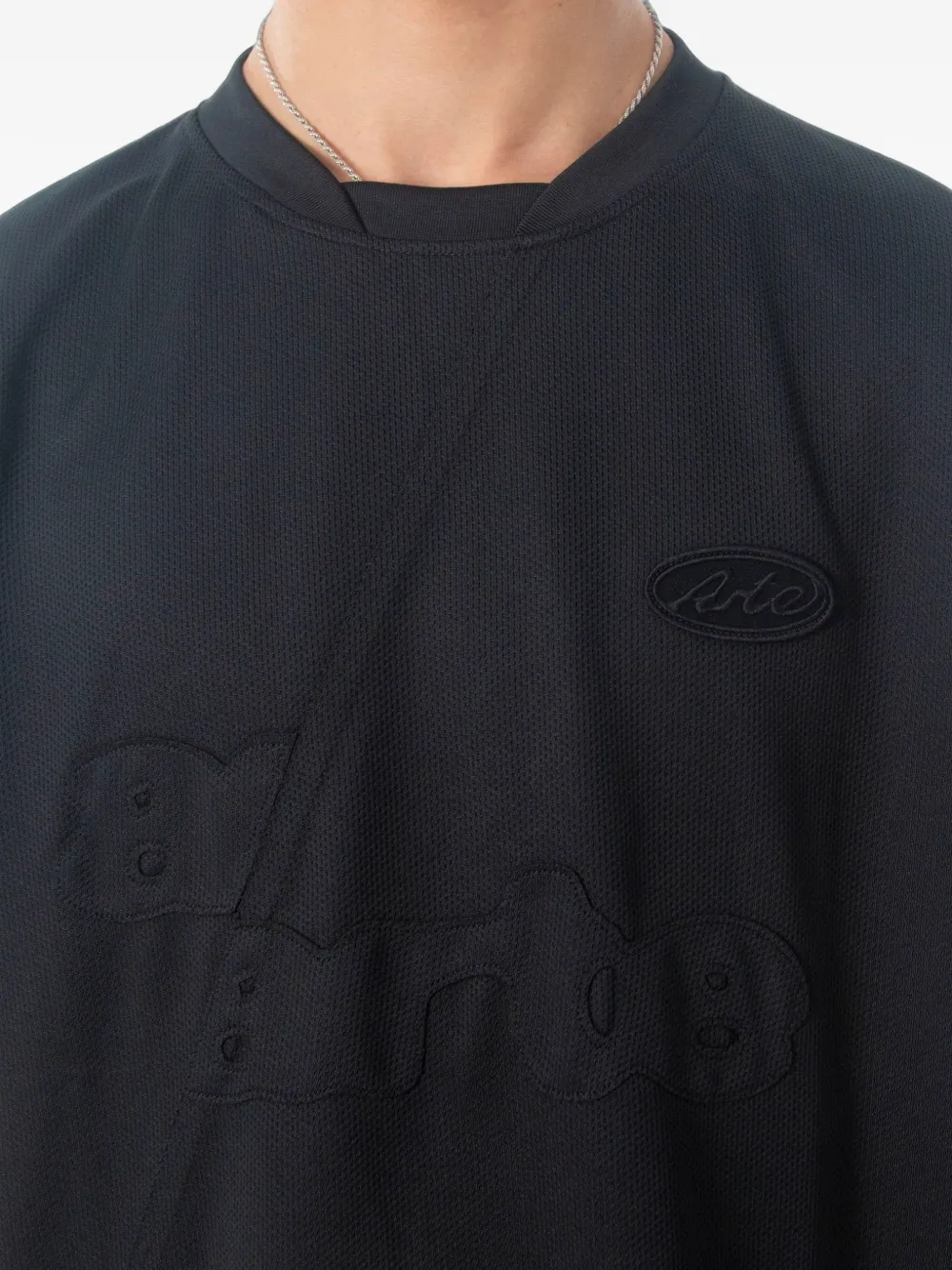 Arte Antwerp T-shirt met logopatch Zwart