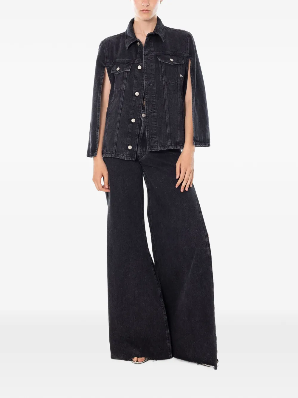Cycle Asia jeans met wijde pijpen Zwart