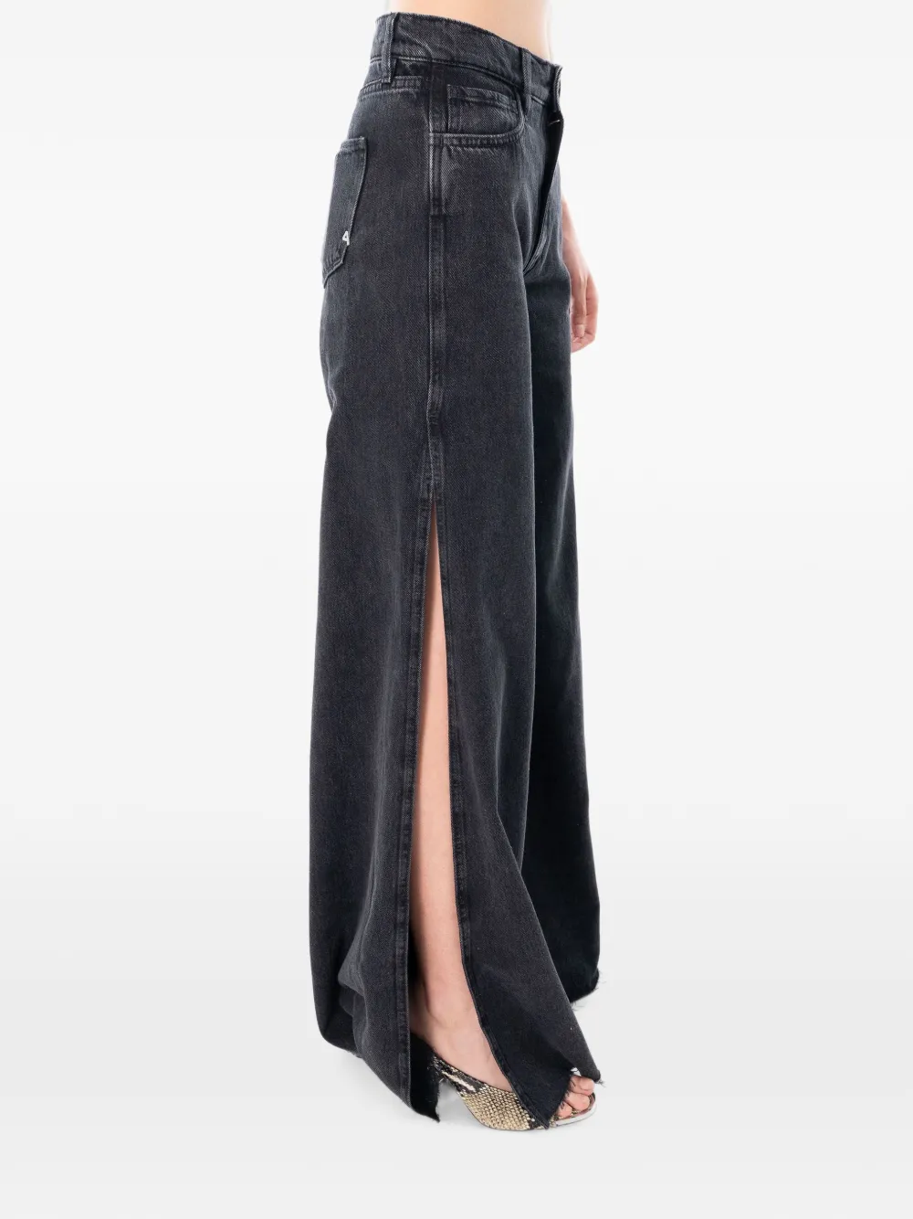 Cycle Asia jeans met wijde pijpen Zwart
