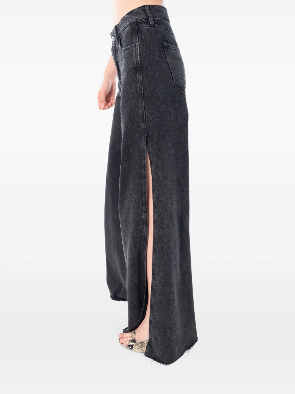 Cycle Asia jeans met wijde pijpen Zwart