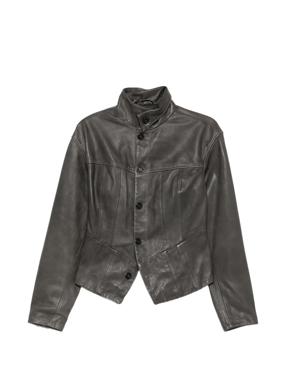 G-Star RAW Giacca in pelle con bottoni - Grigio