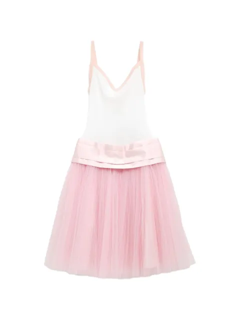 August Barron tulle-skirted V-neck mini dress