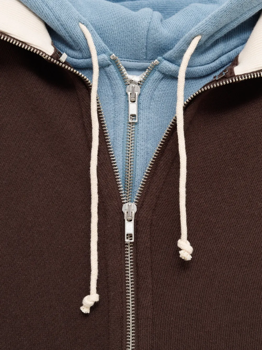 August Barron Hoodie met gelaagd effect en rits Bruin