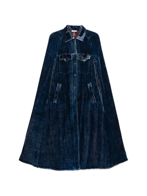 Pierre-Louis Mascia Kandox velvet-effect panelled cape