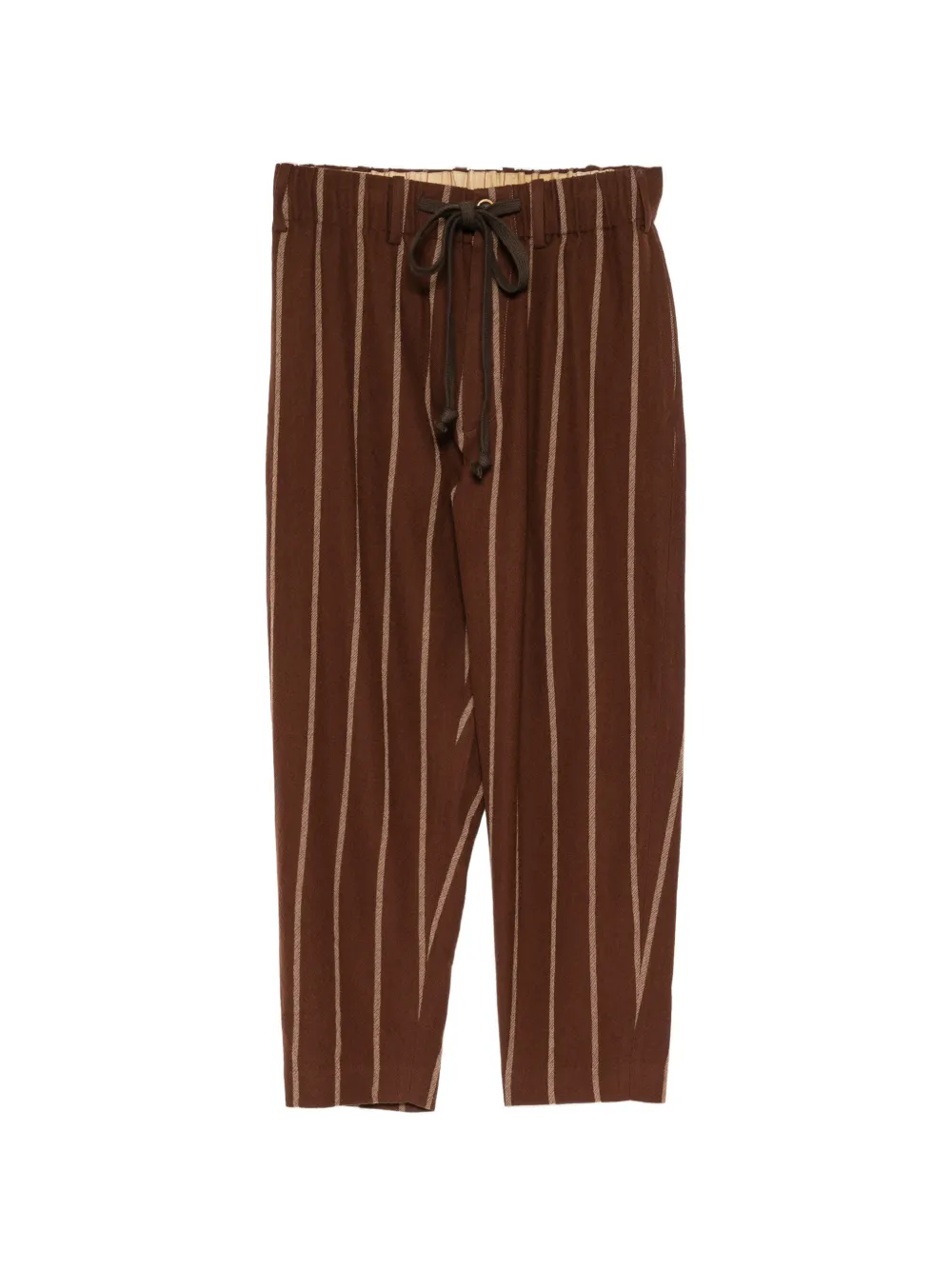 Uma Wang stripe-pattern drawstring trousers - Marrone