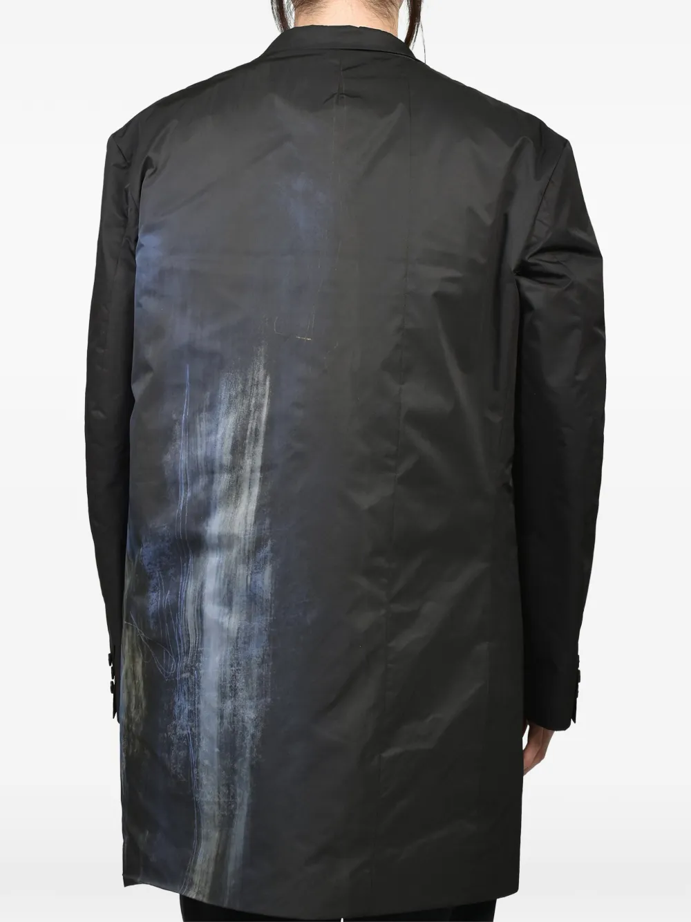 Yohji Yamamoto Omkeerbare blazer met grafische print Zwart