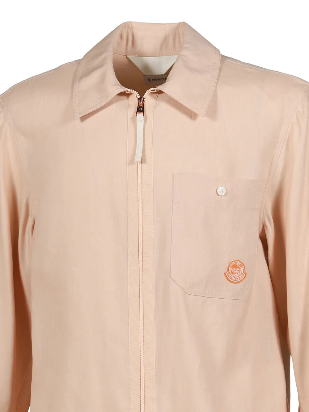 Moncler x Gilga Farm logo-patch zip-up shirt Roze