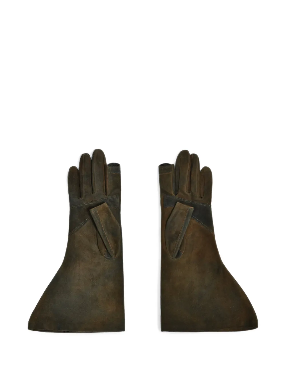 Rick Owens Gleam lamsleren handschoenen Bruin