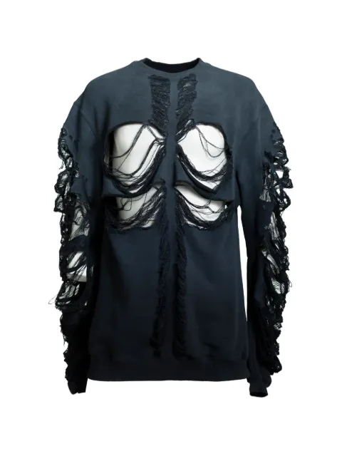 JUN/NAKAYAMA distressed cross-motif sweater