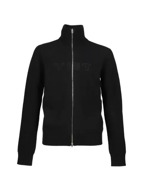 VETEMENTS logo-embroidered zip-up sweater
