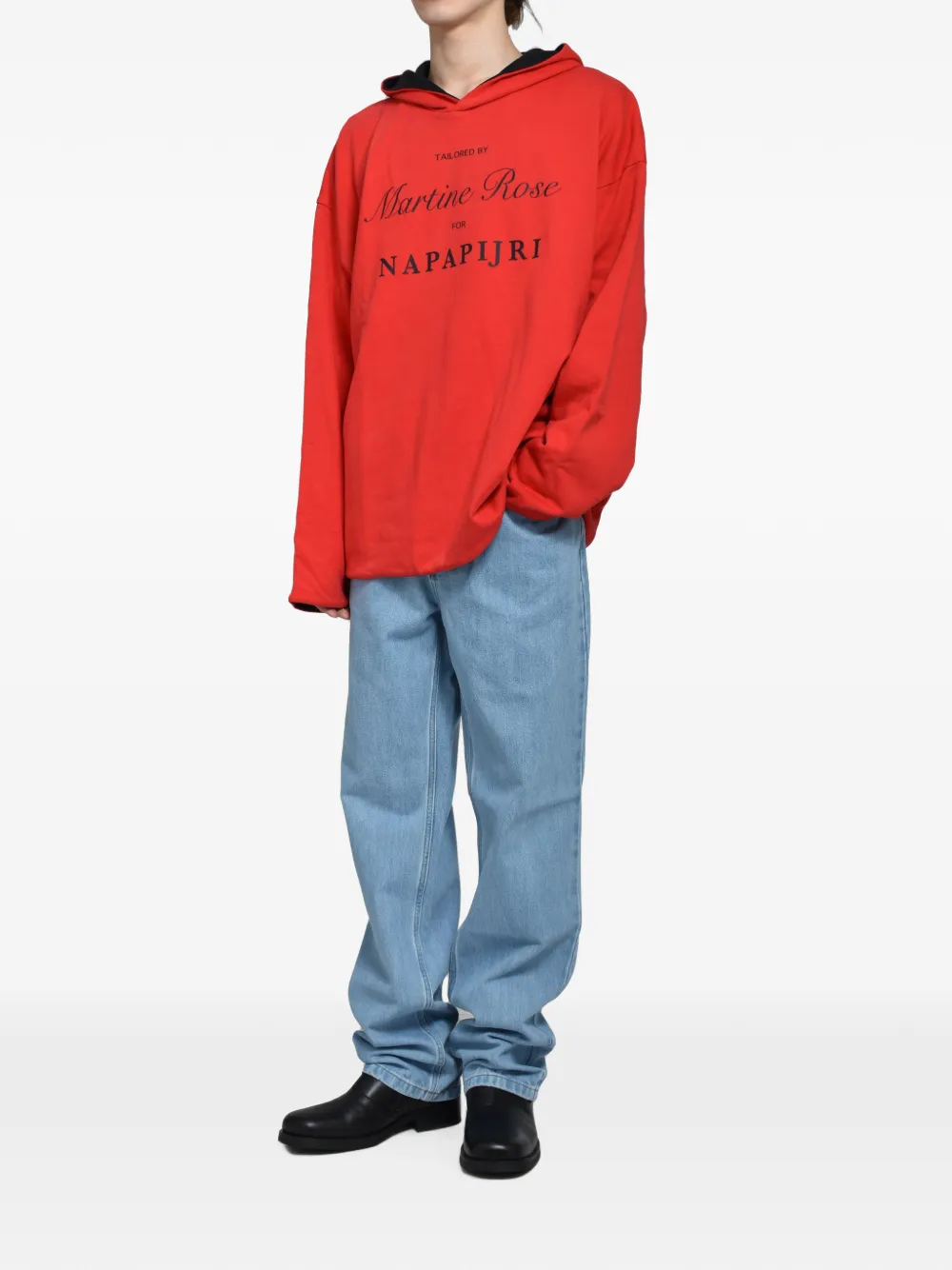 Napa By Martine Rose Omkeerbare hoodie met logoprint Rood
