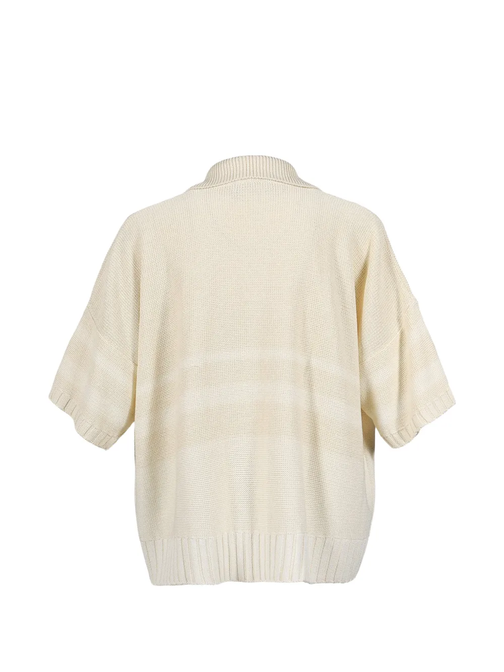 Wales Bonner Calm gebreid poloshirt Beige
