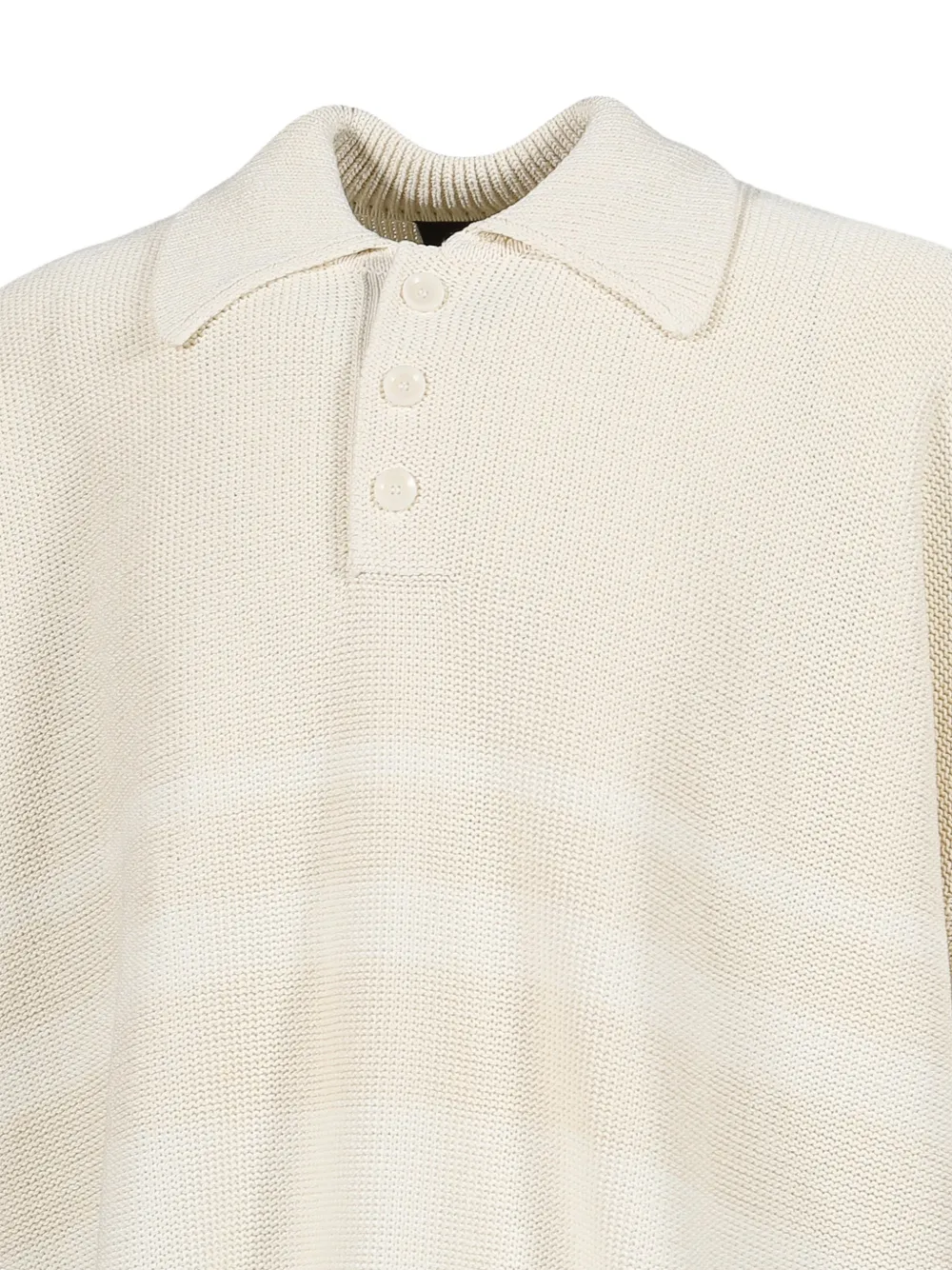 Wales Bonner Calm gebreid poloshirt Beige