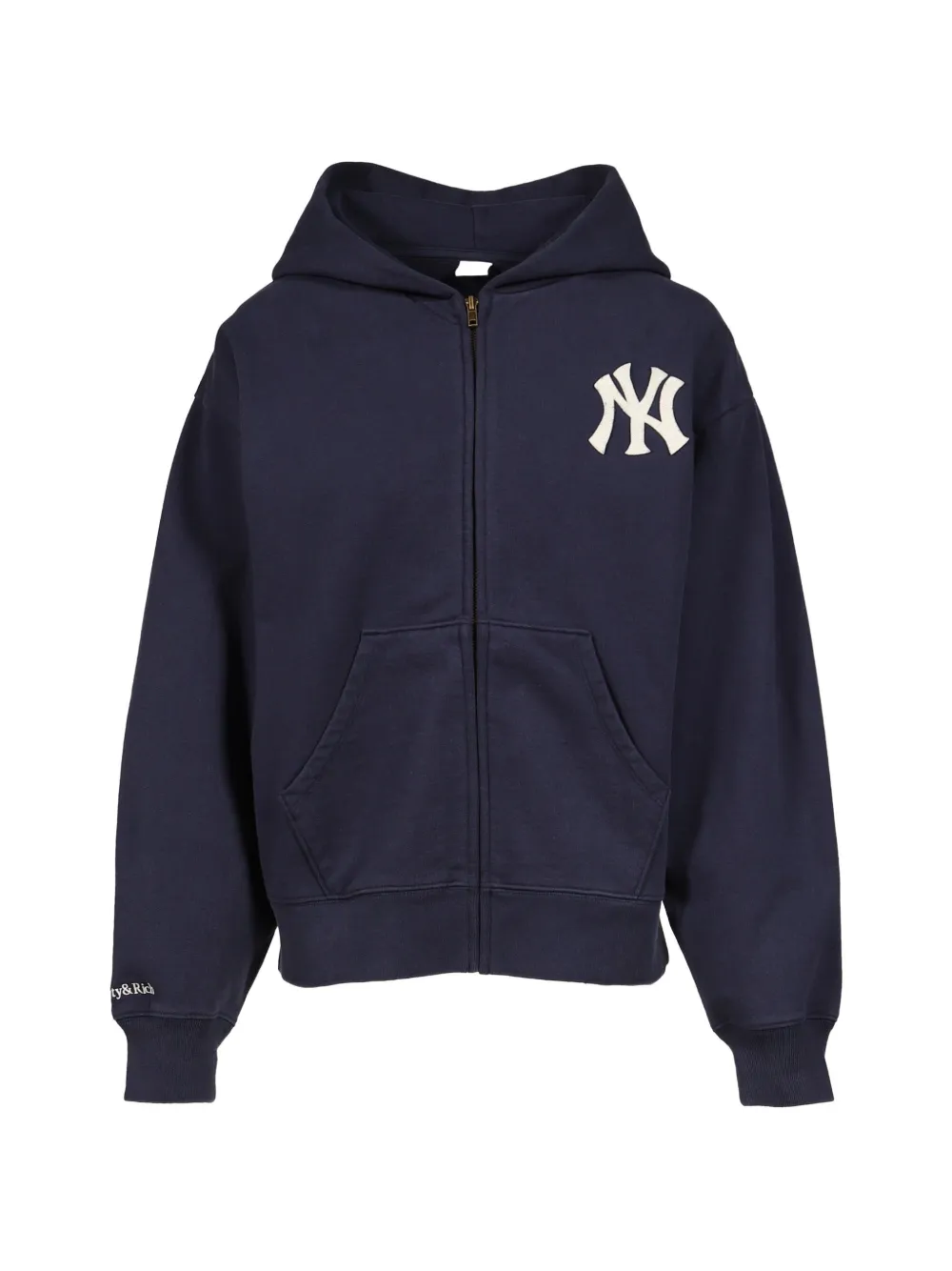 Sporty & Rich Felpa Heritage Yankees Serif con zip - Blu