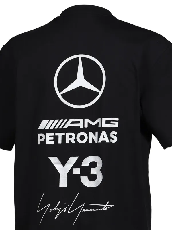 Y-3 x Mercedes logo-print T-shirt | Black | FARFETCH
