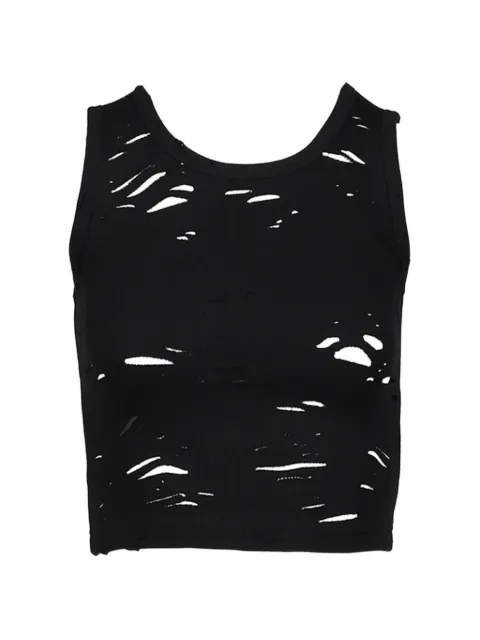 R13 distressed cropped tank top