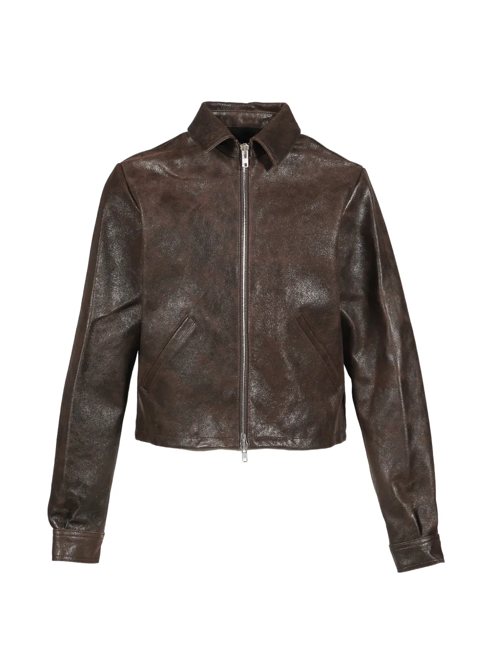 FILTH waxed-leather boxy jacket - Braun