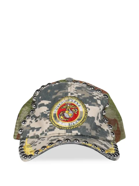 Joshua J. stud-embellished camouflage-print cap
