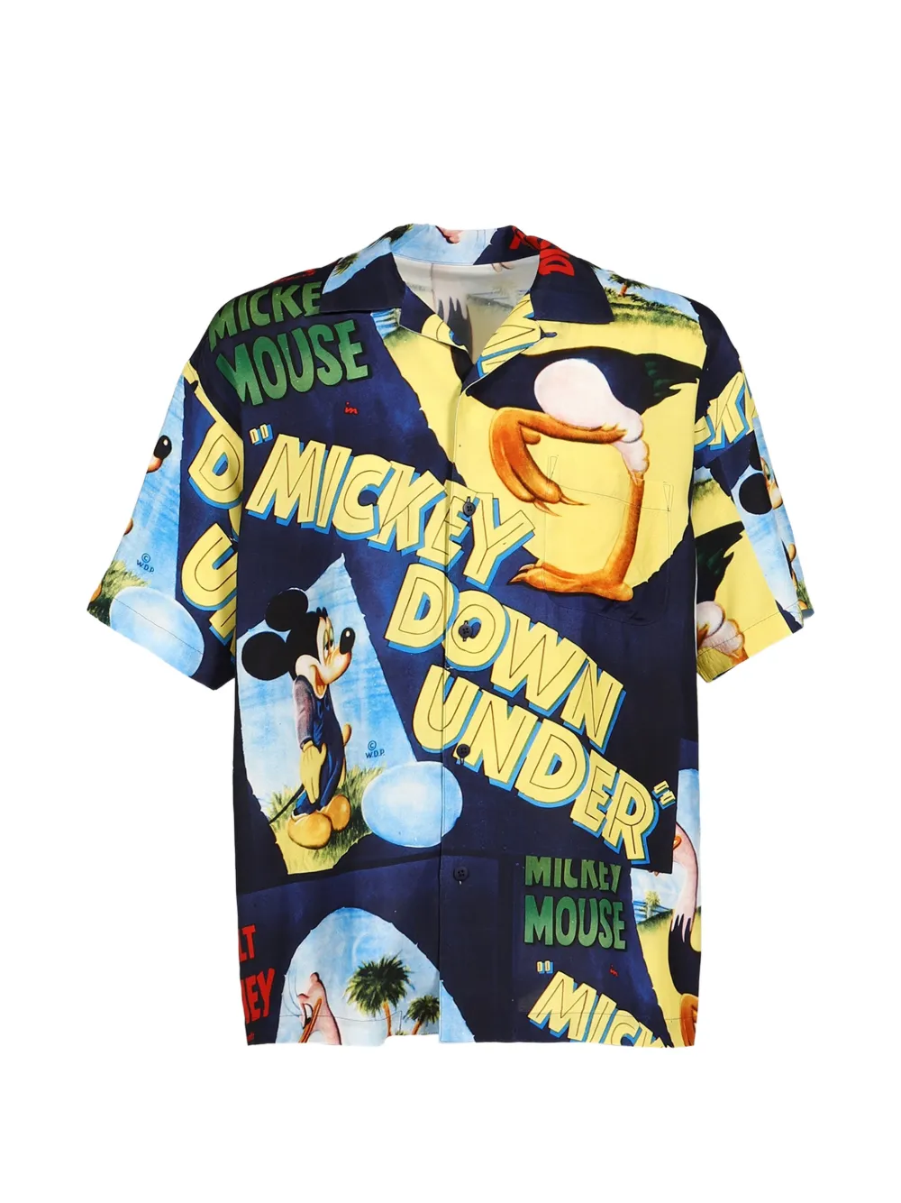 PORTER CLASSIC Mickey & Bird Aloha shirt - Blu
