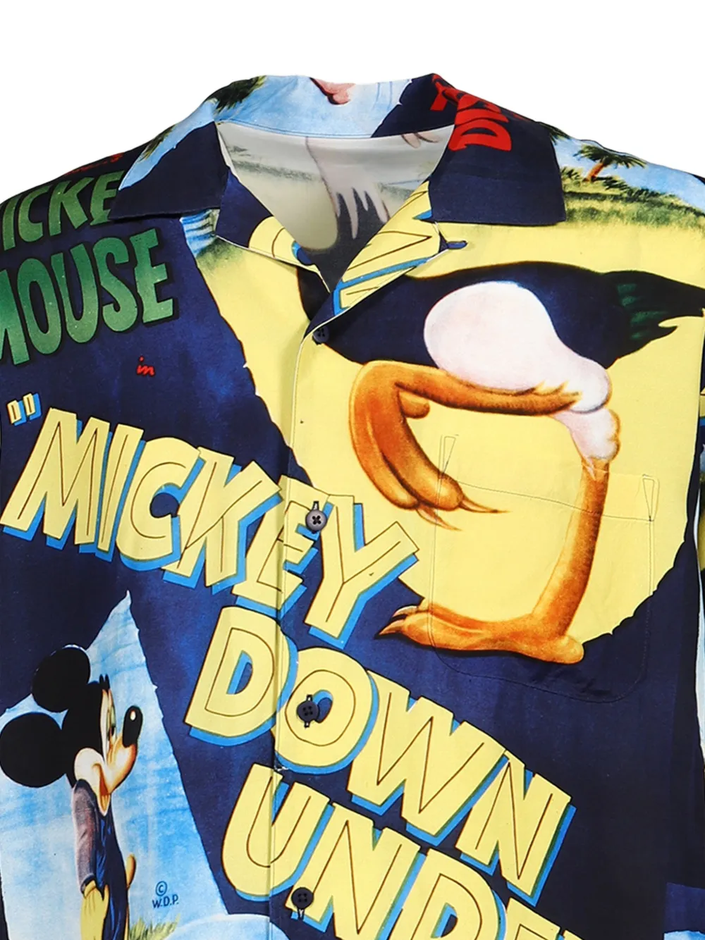 PORTER CLASSIC Mickey & Bird Aloha overhemd Blauw
