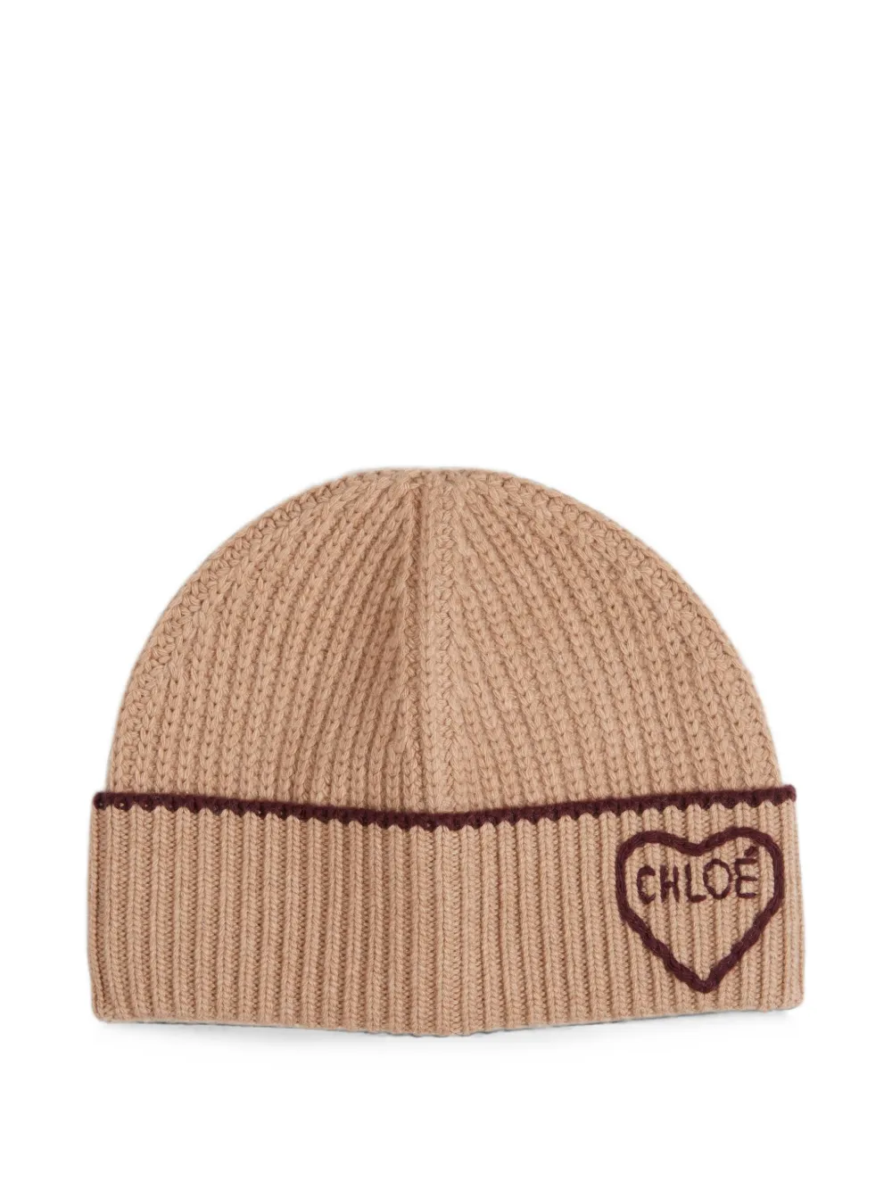 Chloé ribbed logo-embroidered beanie hat - Toni neutri