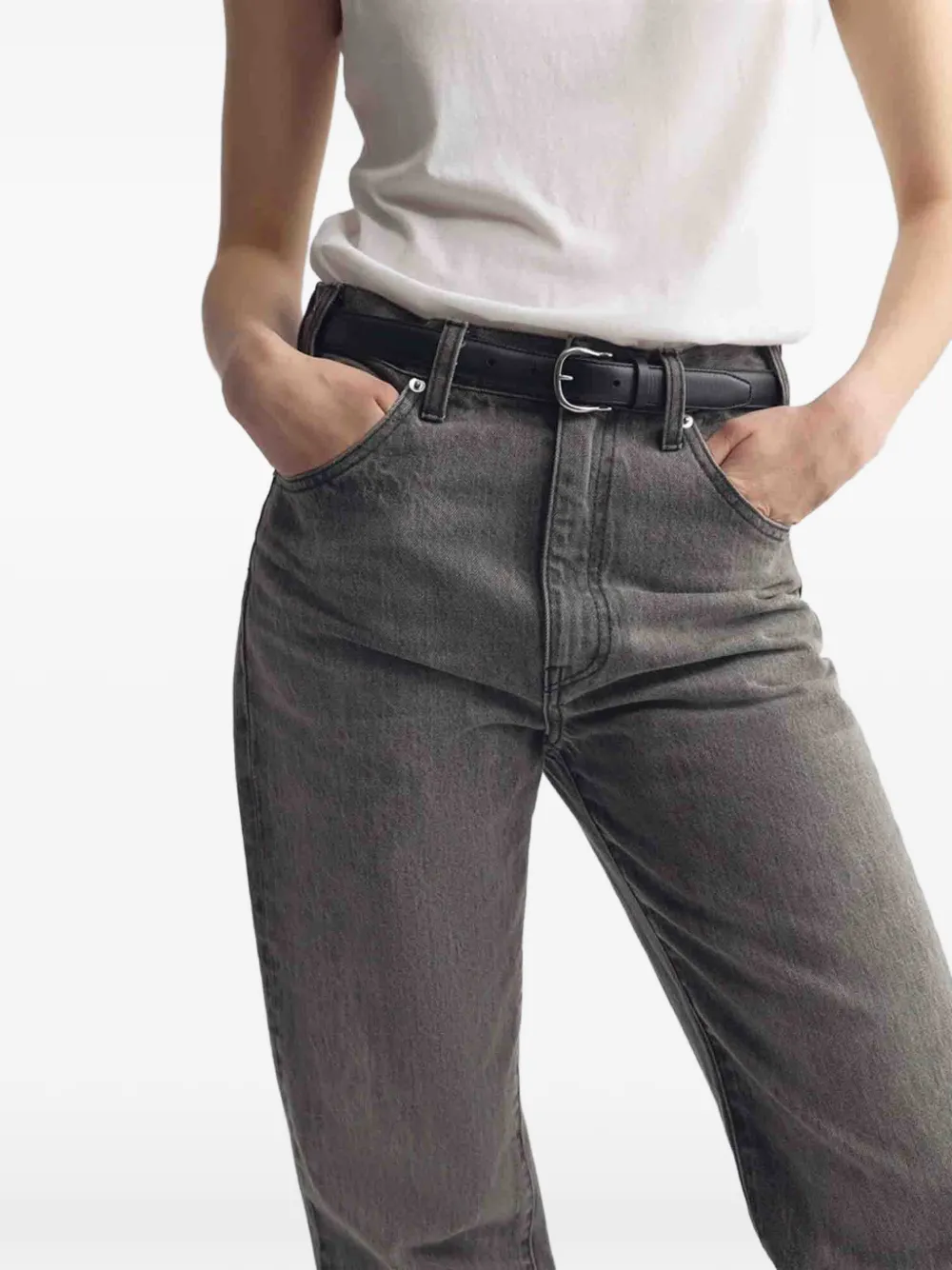 Nili Lotan Amelia Buckle-fastening Leather Belt in Black, view 3