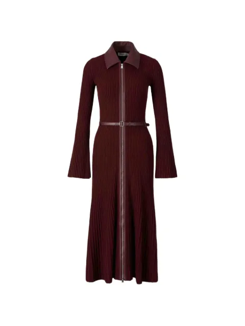 SIMKHAI  vestido midi Ismelle de canalé con cinturón