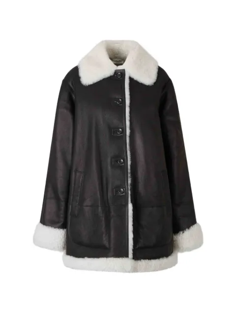 Altuzarra shearling-trim leather coat