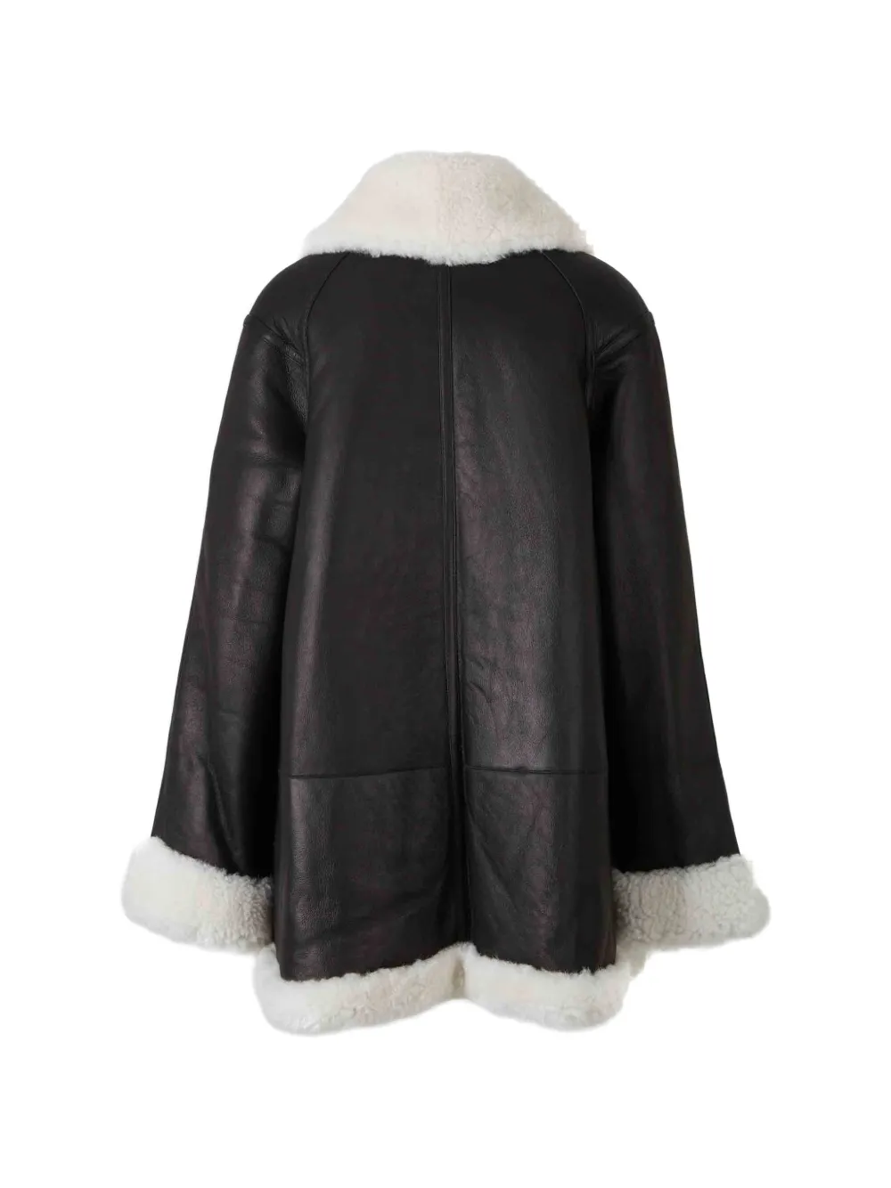 Altuzarra Shearling-trim Leather Coat in Black, view 2