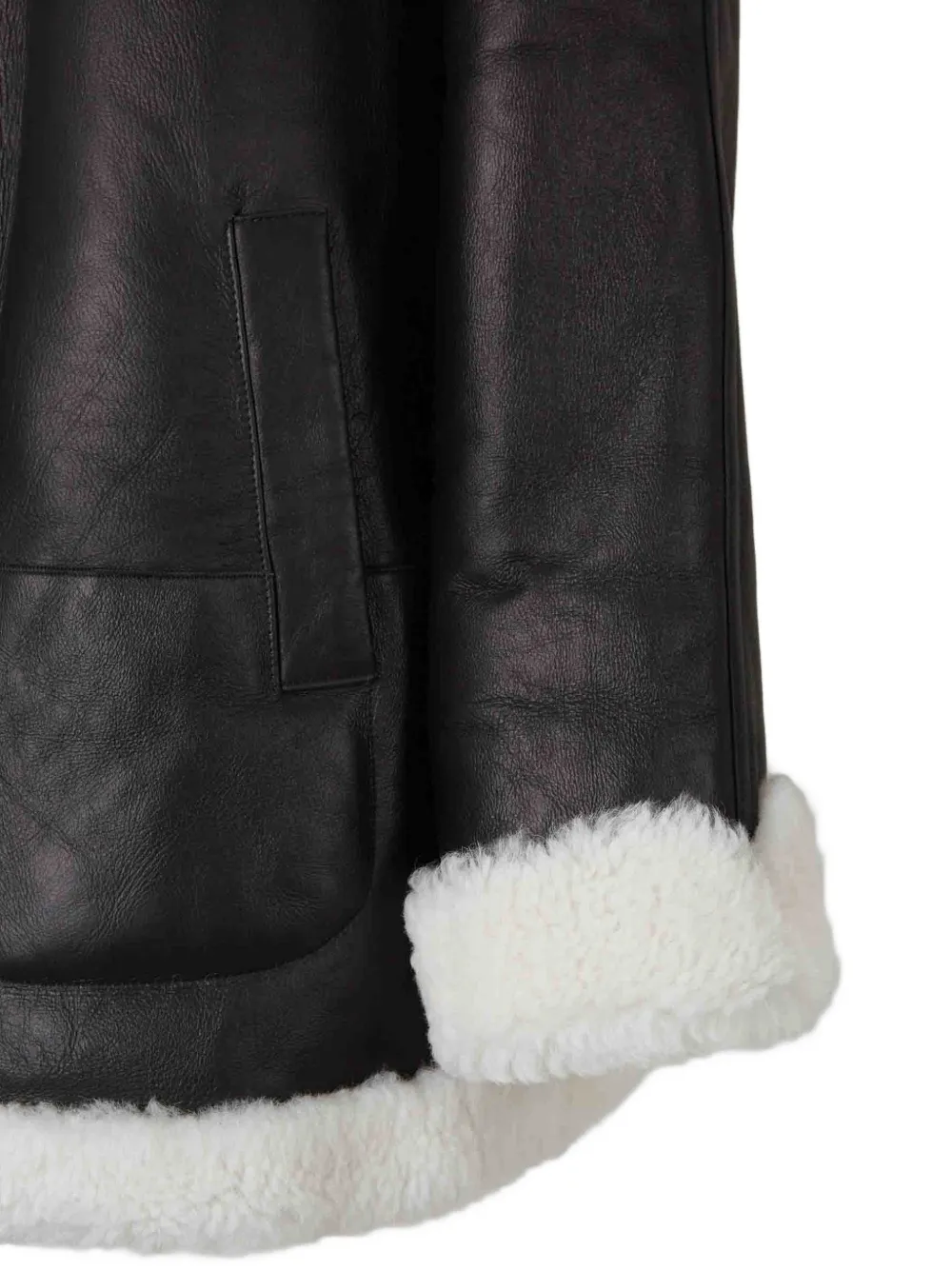 Altuzarra Shearling-trim Leather Coat in Black, view 4