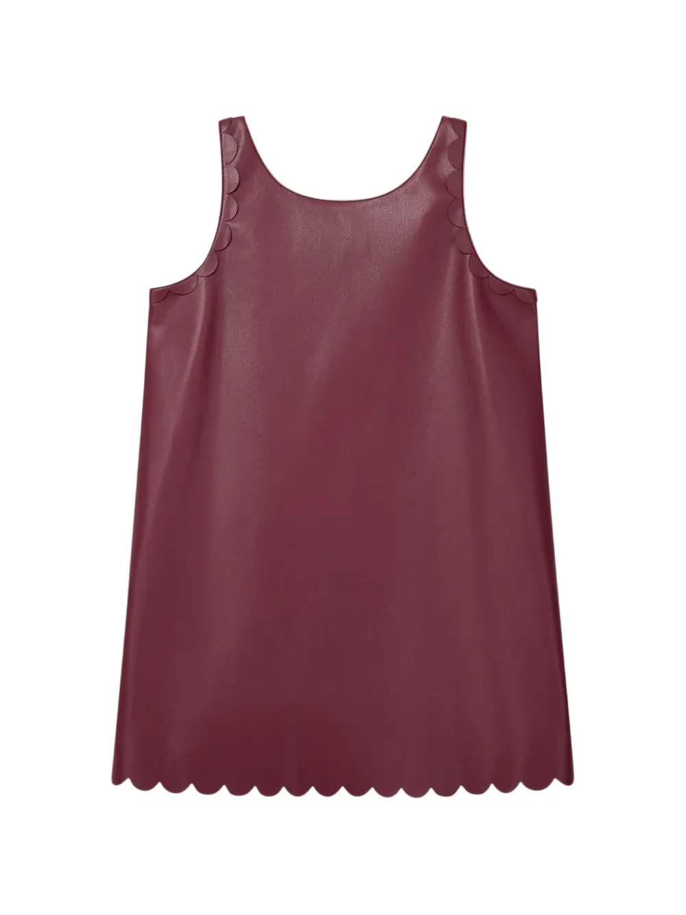 Emporio Armani Kids Jurk van imitatieleer met gewelfde afwerking Rood
