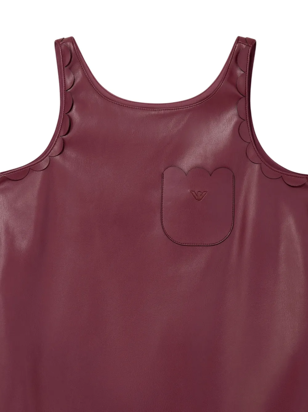 Emporio Armani Kids Jurk van imitatieleer met gewelfde afwerking Rood