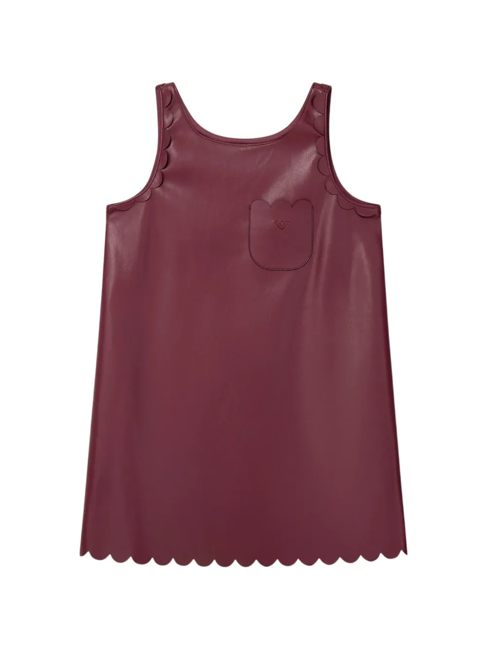 Emporio Ar i Kids Jurk van imitatieleer met gewelfde afwerking Rood