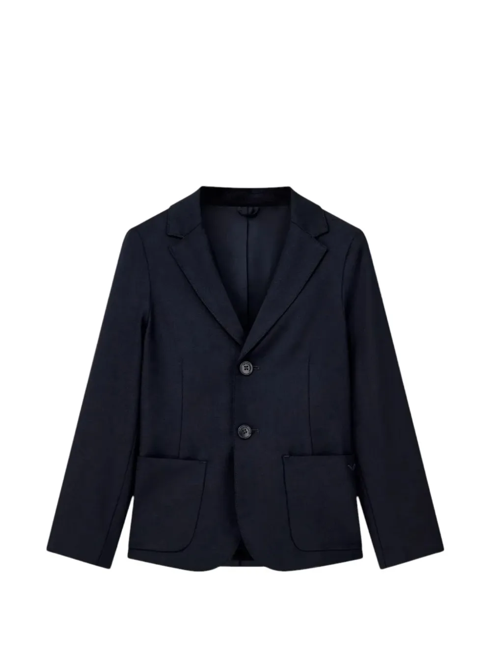 Emporio Armani Kids Einreihige Jacke mit Ziernähten - Blau