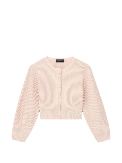 Emporio Armani Kids ribbed balloon-sleeve cardigan